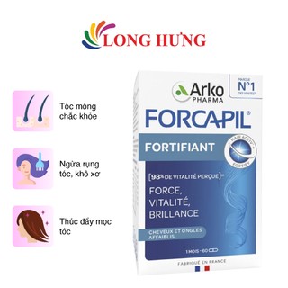 Viên uống Arkopharma Forcapil Fortifiant hỗ trợ tóc, móng chắc khỏe (60 viên)