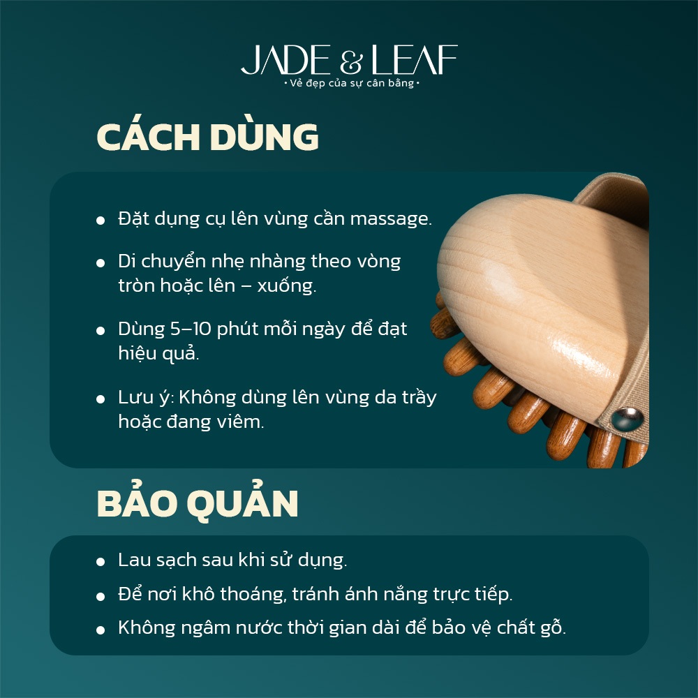 Dụng Cụ Massage Body Đa Năng Jade&Leaf, Giảm Nhức Mỏi Căng Thẳng Đau Cổ Vai Gáy Từ Gỗ Cao Cấp