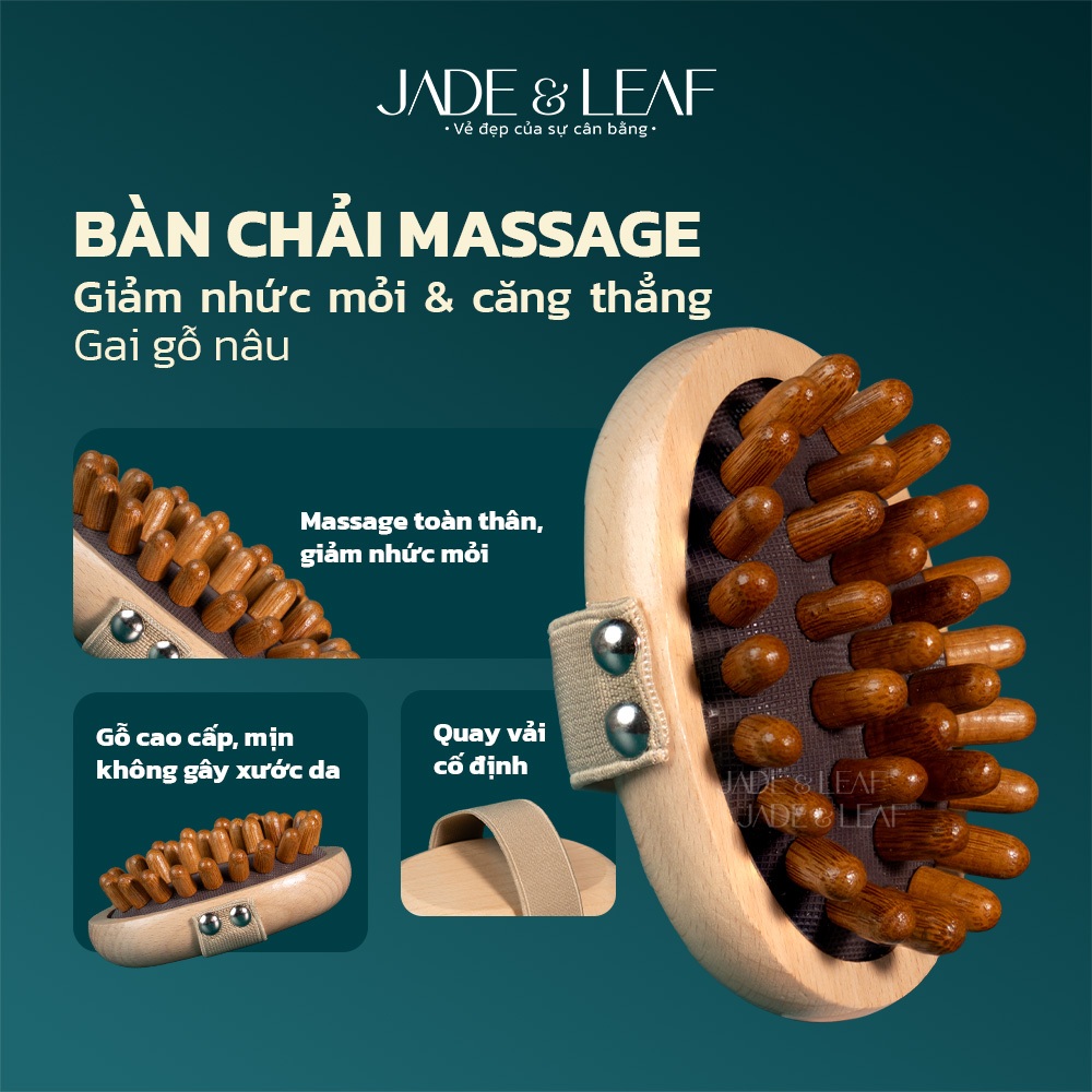 Dụng Cụ Massage Body Đa Năng Jade&Leaf, Giảm Nhức Mỏi Căng Thẳng Đau Cổ Vai Gáy Từ Gỗ Cao Cấp