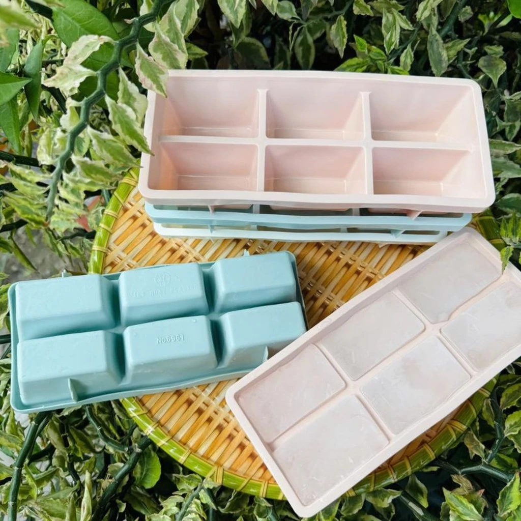 [Top Value] Combo 5 Khay Làm Đá Lạnh Việt Nhật Cao Cấp-Khuôn Làm Đá 6 Không Mùi Nhựa, 6961 AMIZIN
