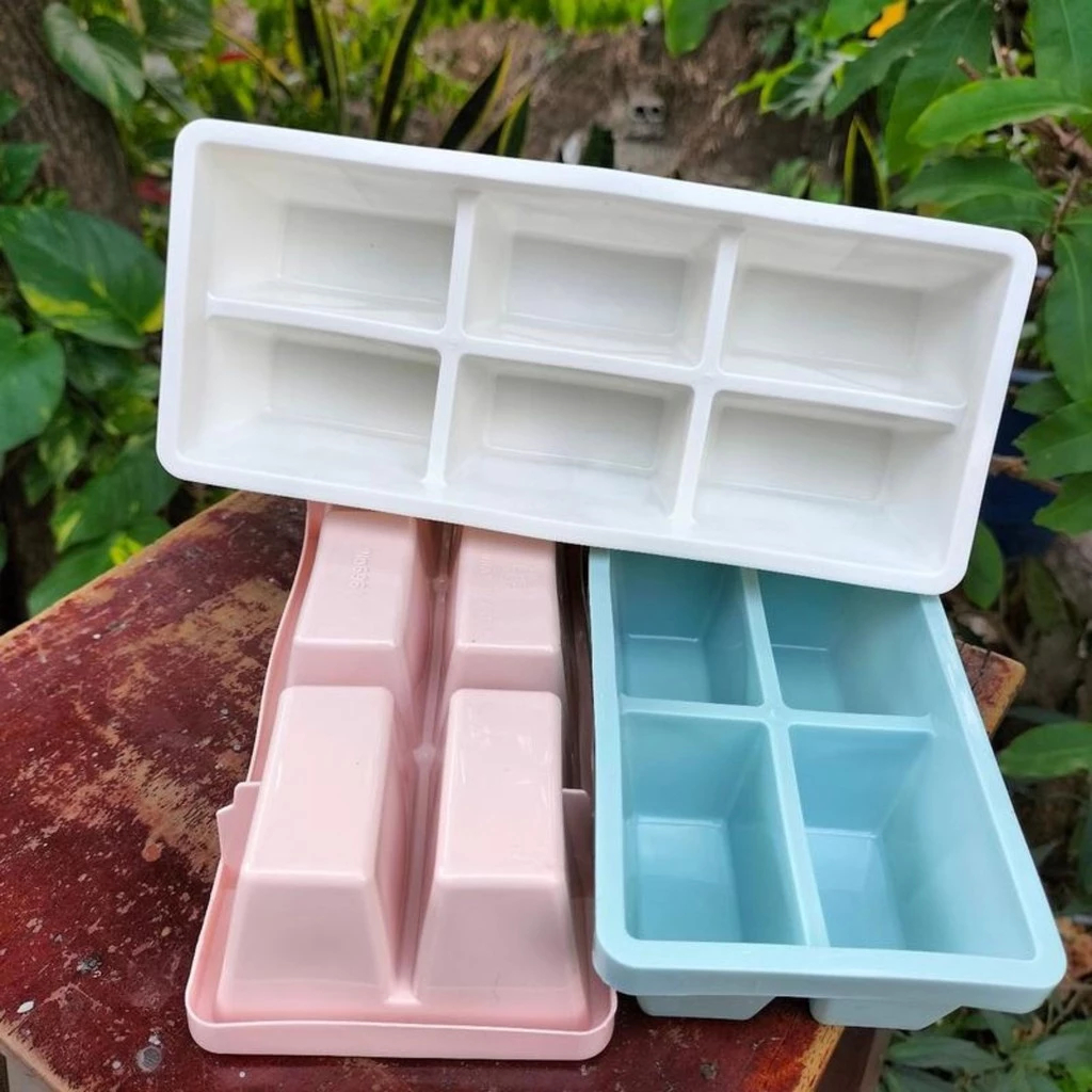 [Top Value] Combo 5 Khay Làm Đá Lạnh Việt Nhật Cao Cấp-Khuôn Làm Đá 6 Không Mùi Nhựa, 6961 AMIZIN