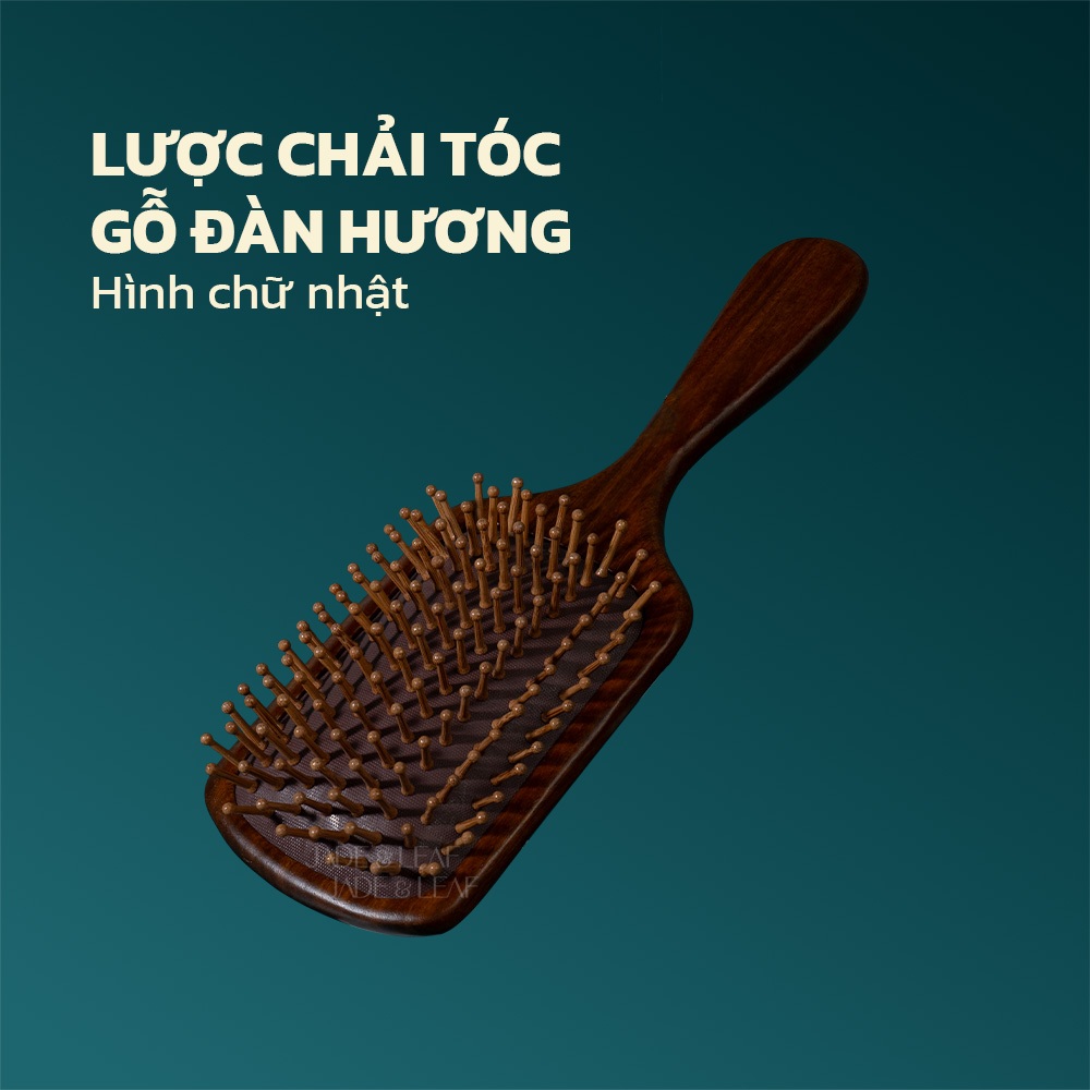 Lược Gỡ Rối Chải Tóc Jade&Leaf Chính Hãng, Massage Đầu Gỗ Đàn Hương Giảm Đứt Gãy, Giúp Tóc Khỏe Hơn