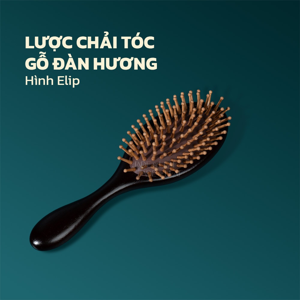 Lược Gỡ Rối Chải Tóc Jade&Leaf Chính Hãng, Đầu Gỗ Đàn Hương Giảm Gãy Rụng, Nuôi Dưỡng Nang Tóc Khỏe