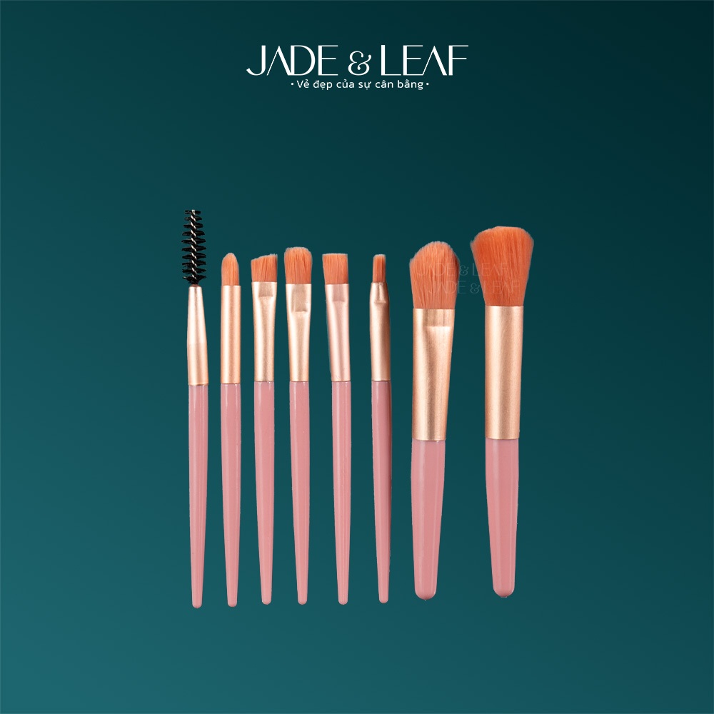 Bộ Cọ Trang Điểm Cá Nhân Jade&Leaf, Set Cọ 8 Món Chuyên Nghiệp Dụng Cụ Trang Điểm Mắt Và Mặt