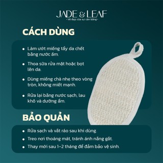 Miếng Tẩy Da Chết Cho Mặt Jade&Leaf, Sợi Lanh Thiên Nhiên, Không Rát Da, Hợp Da Nhạy Cảm, An Toàn