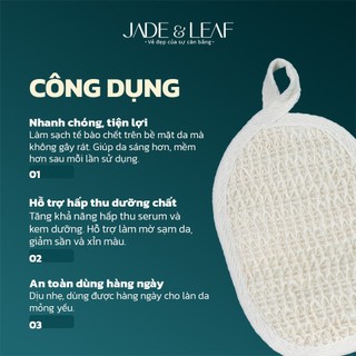 Miếng Tẩy Da Chết Cho Mặt Jade&Leaf, Sợi Lanh Thiên Nhiên, Không Rát Da, Hợp Da Nhạy Cảm, An Toàn