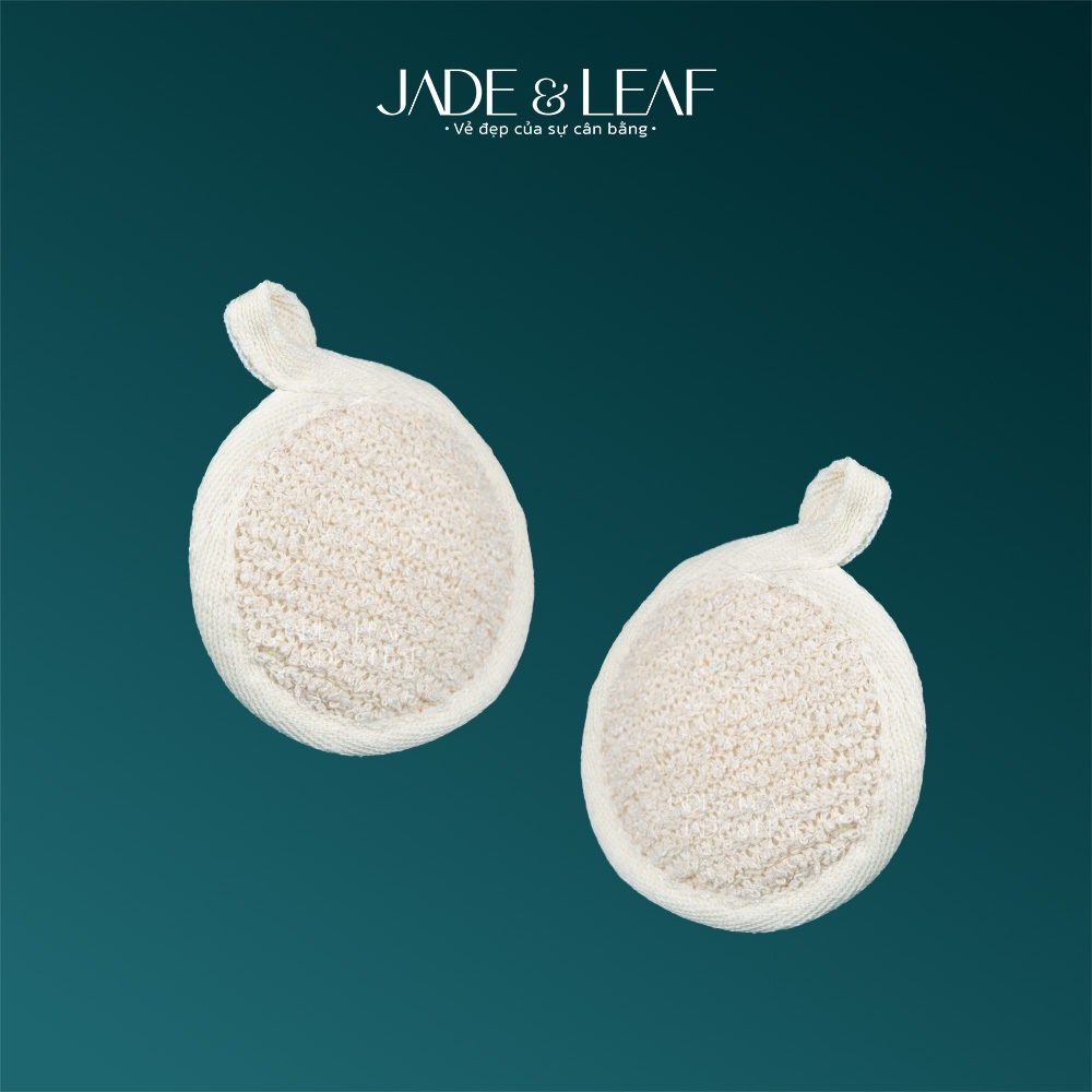 Combo 4 Miếng Tẩy Da Chết Cho Mặt Jade&Leaf, Sợi Lanh Cao Cấp An Toàn Thân Thiện, Kích Thước 8x8cm