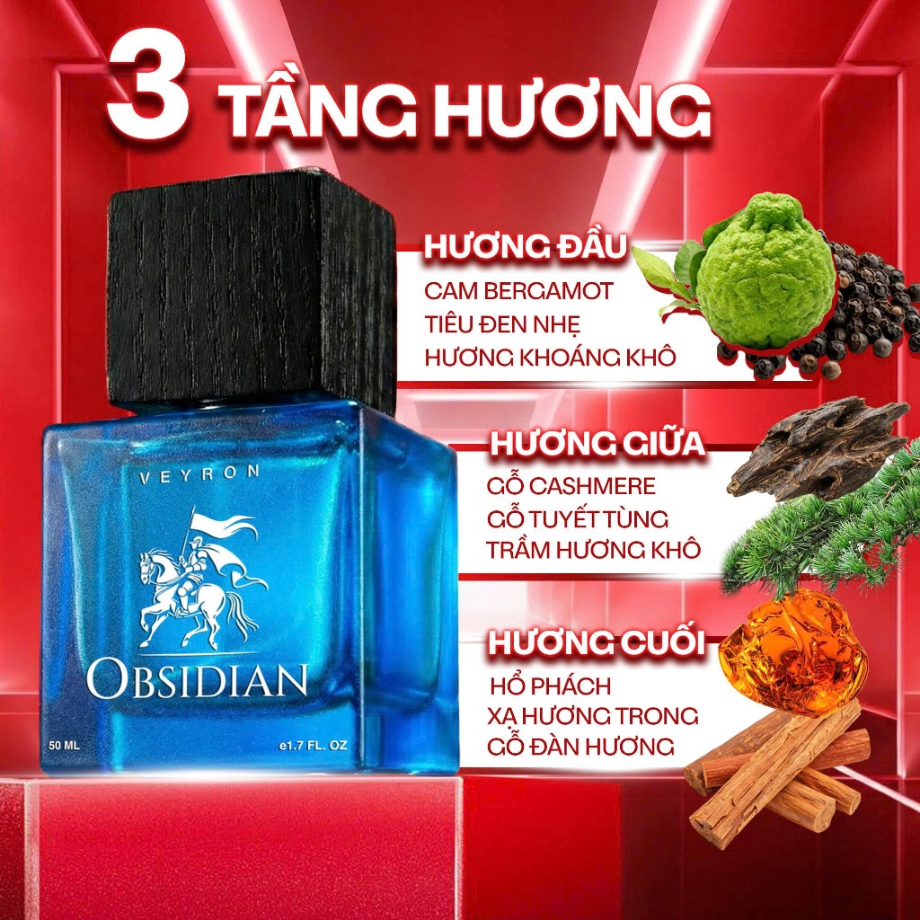 [CHÍNH HÃNG] Shimanto Veyron Obsidian 50ml Nước Hoa Nam Extrait 25% Lưu Hương Lâu [Mua 1 tặng 1]