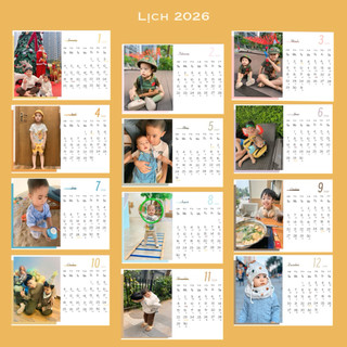Lịch bàn đế gỗ 2026 - In theo yêu cầu - Có lịch âm dương