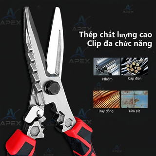 Kéo Cắt Công Nghiệp 22cm Thép CR-V Cắt Dây Điện Tôn Thép Mỏng Đa Năng