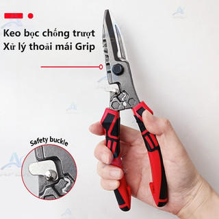 APEX Kéo Cắt Đa Năng Công Nghiệp Thép CR-V 22cm Cắt Dây Điện Tôn Thép Mỏng