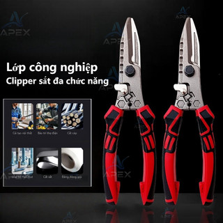 APEX Kéo Cắt Đa Năng Công Nghiệp Thép CR-V 22cm Cắt Dây Điện Tôn Thép Mỏng