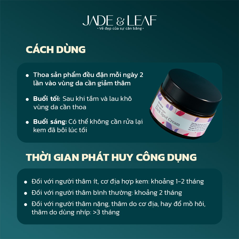 Kem Giảm Thâm Nách Jade&Leaf Chính hãng, Serum Dưỡng Trắng, Giảm Mùi Hôi, Làm Mờ Thâm Vùng Kín