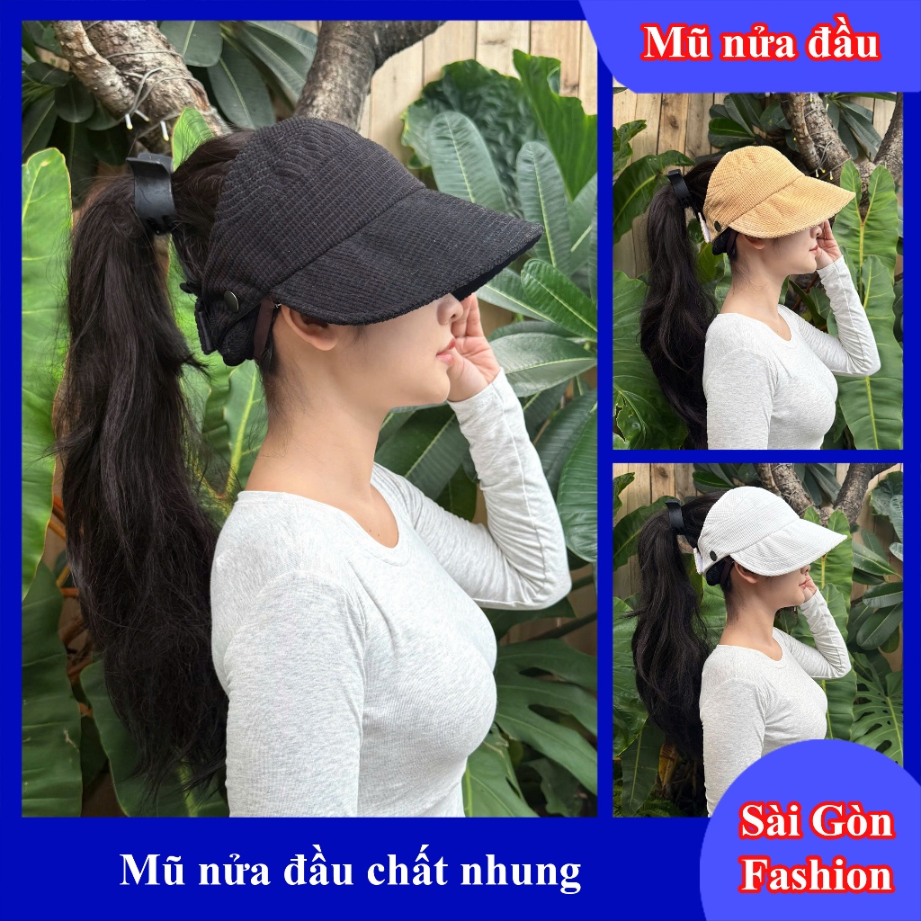 Mũ chống nắng nữa đầu Quảng Châu nhập khẩu cho Nữ Hot Trend 2023