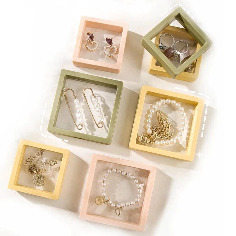 Set 10 Hộp đựng trang sức màng PE trong suốt - hộp trang sức mini trưng bày