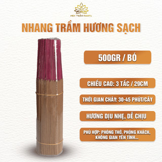 Nhang Tăm Thảo Mộc Sạch Tự Nhiên 500g 29cm Hương Quế Hương Trầm Dùng Thờ Cúng - Mộc Trầm Hương MTH