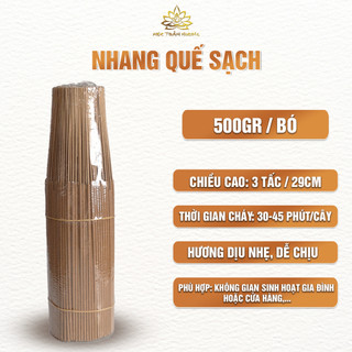 Nhang Tăm Thảo Mộc Sạch Tự Nhiên 500g 29cm Hương Quế Hương Trầm Dùng Thờ Cúng - Mộc Trầm Hương MTH