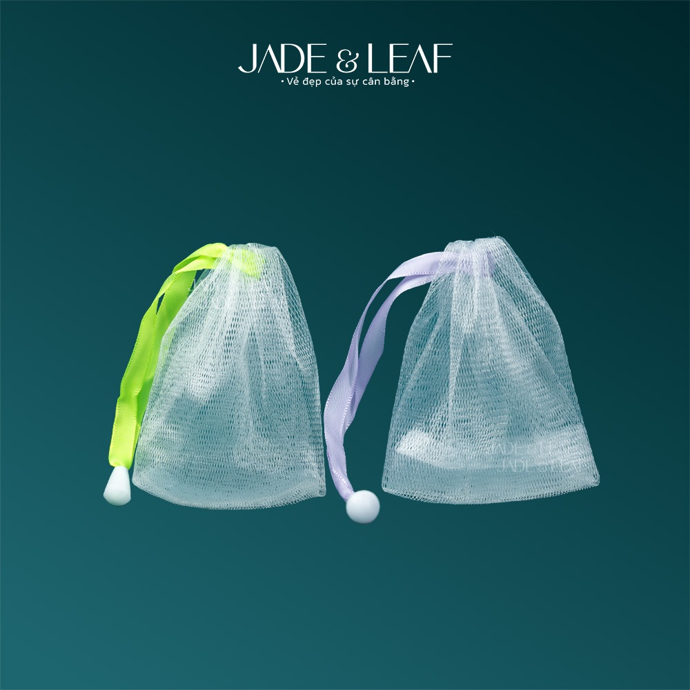 Túi Lưới Tạo Bọt Jade&Leaf Cao Cấp Túi Đựng Xà Phòng Xà Bông Tắm Có Dây Rút Tiện Lợi Dày Dặn