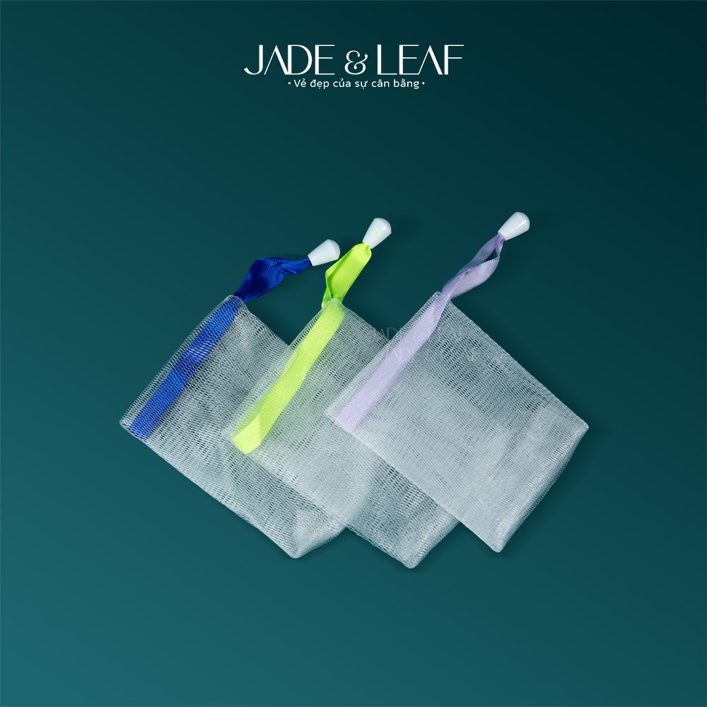 Túi Lưới Tạo Bọt Jade&Leaf Cao Cấp Túi Đựng Xà Phòng Xà Bông Tắm Có Dây Rút Tiện Lợi Dày Dặn
