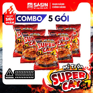 [ 5 GÓI ] MÌ TRỘN SASIN SUPER SIÊU CAY CẤP ĐỘ 7 + 5 GÓI XỐT ỚT ĐỘ 10G