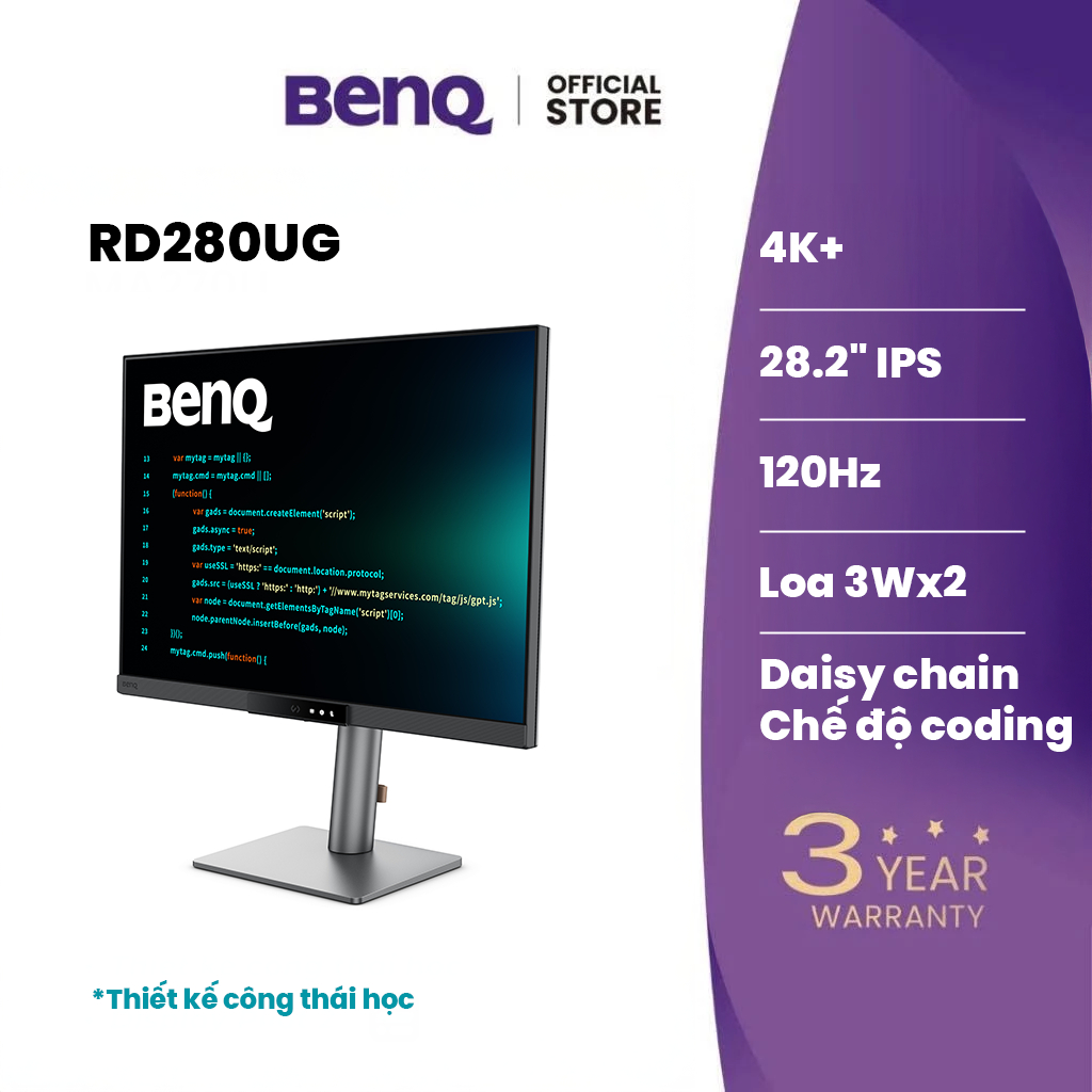 [NEW] BenQ RD280UG_Màn hình máy tính dành cho lập trình 120Hz 28
