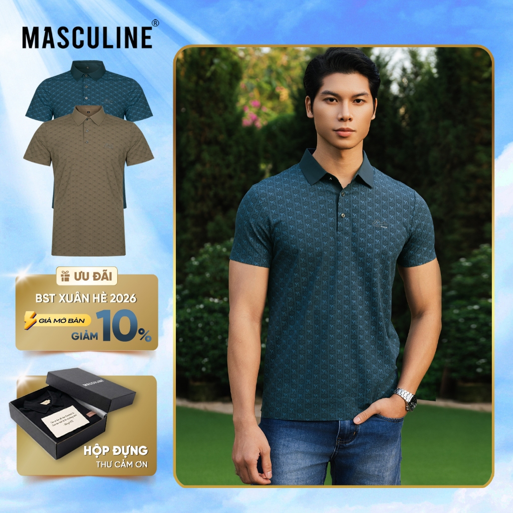 Áo Polo Nam Masculine cao cấp, chất liệu tơ tằm sang trọng, mềm mại - MPL51