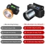 Đèn pin đội đầu zoom xa chống nước IPX5 Đèn đội đầu đi phượt 1000 lumen Hai pin lithium 4000mAh + Sạc USB
