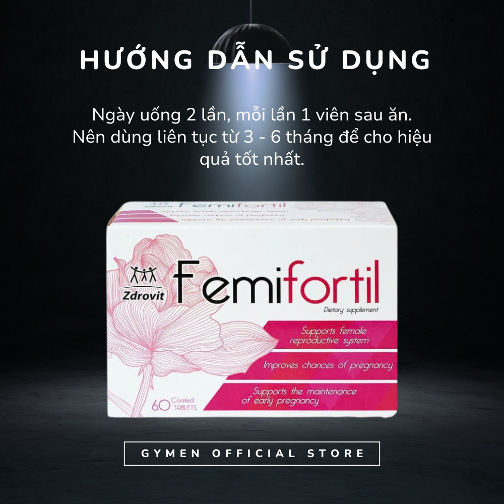 [RẺ VÔ ĐỊCH] Combo 2 Viên Uống FEMIFORTIL Bổ Trứng, Vitamin & Axit folic Tăng Khả Năng Thụ Thai 60V