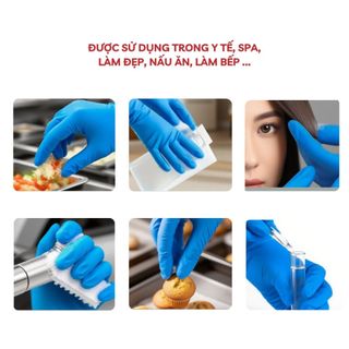 COMBO 5 hộp găng tay cao su siêu dai, gang tay dùng một lần bảo vệ phục vụ ăn uống spa, làm đẹp,sửa chữa