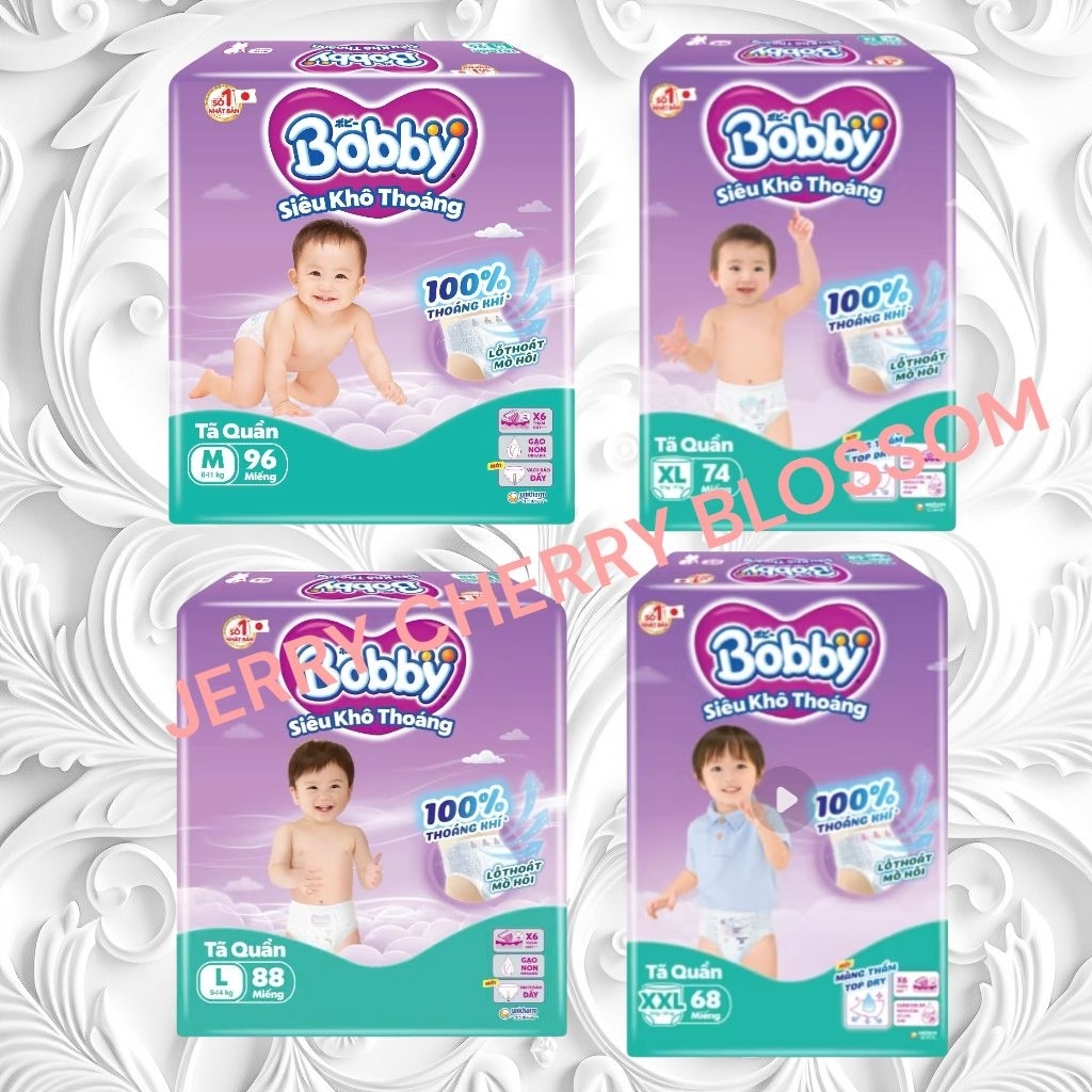 [tặng 1 chai dung dịch]1 gói Tã quần Bobby Ultra siêu tiết kiệm M96, L88, XL76, XXL70 miếng