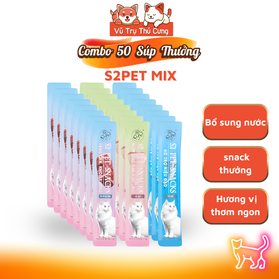 Combo 50 Thanh Súp Thưởng Shizuka / S2pet Cho Mèo