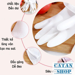 Găng Tay Rửa Bát Hươu Dài Có Lót Nỉ Bên Trong Giữ Ấm Bảo Vệ Da Tay Khỏi Hóa Chất Có Dây Chun Chống Tuột