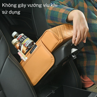 Đệm Tỳ Tay Ô Tô 4in1 Cao Su Non Bọc Da PU Cao Cấp Kèm Hộp Đựng Giấy Đa Năng Siêu Tiện Lợi