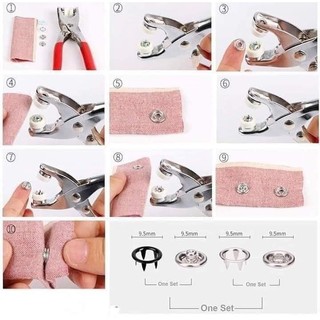 Kìm cài nút gồm 100 bộ phận nút để sử dụng trên mọi loại vải - Kìm cài nút quần áo nhanh.