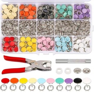 Kìm cài nút gồm 100 bộ phận nút để sử dụng trên mọi loại vải - Kìm cài nút quần áo nhanh.