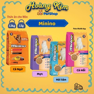 Hạt Minino 1,3kg - Minino Yum 1,5kg Thức ăn cho mèo mọi lưới tuổi [QUÀ NHƯ HÌNH]