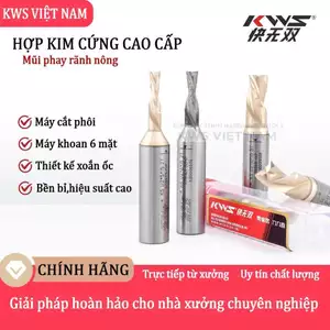 KWS Mũi Phay Rãnh Nông CNC Gỗ Phủ Nano Titanium Cao Cấp – Dao Phay Rãnh Cắt Mịn MDF Plywood