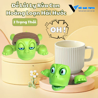 Đế Lót Ly Rùa Con Biểu Cảm Hoảng Loạn Hài Hước-Đồ Decor Trang Trí Bàn Học,Bàn Làm Việc Thú Vị,Chất Liệu Nhựa ABS An Toàn