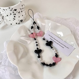 【Chamvn】Dây đeo điện thoại DIY Phụ kiện dây đeo điện thoại Túi đựng tai nghe Trang trí hình trái tim sáng tạo