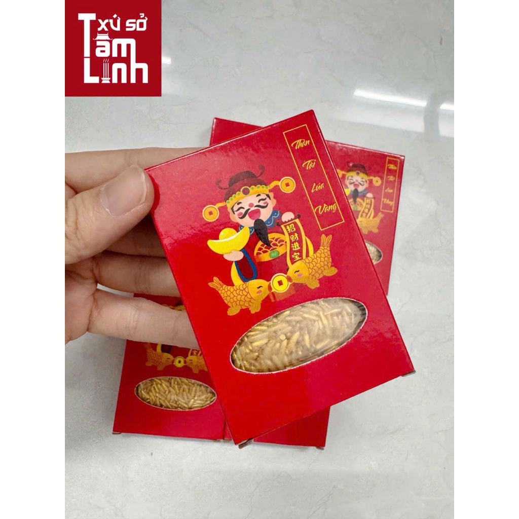 Gạo Vàng Kim Tiền Thần Tài Cúng Tết 2026 Cầu May Mắn Tài Lộc Phú Quý, An Khang Đủ Đầy Cho Gia Chủ