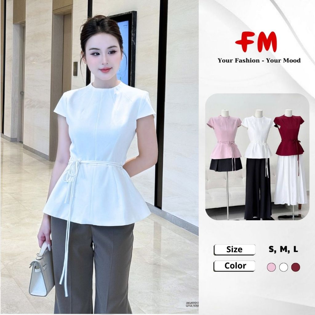 Áo Kiểu Tay Ngắn Peplum Nữ FMSTYLE SHOP - Thắt Eo Siêu Tôn Dáng Form Sang Chảnh Full Size 26030686