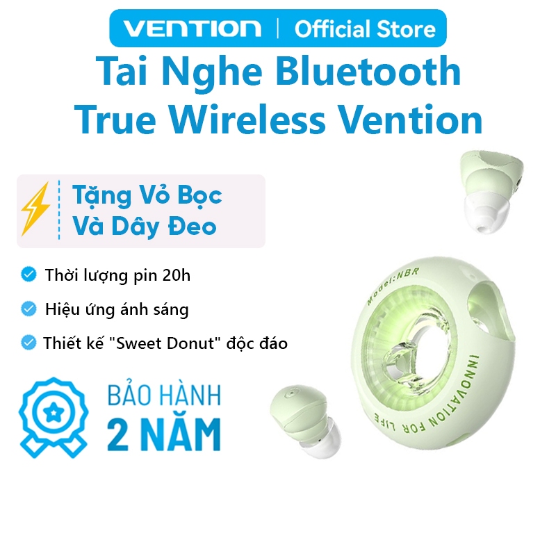 Tai nghe Bluetooth Vention – True Wireless, HiFi Sound Chống Ồn Chống Nước IPX4, Sử Dụng Tới 20 Giờ