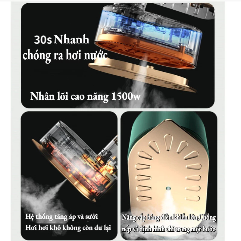 Bàn ủi hơi nước cầm tay dung tích lớn phù hợp với mọi loại vải. Bàn ủi đứng và treo, tay cầm xoay được. Phù hợp cho gia