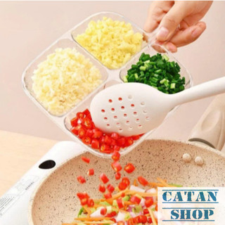 Khay Chia Nguyên Liệu, Khay Nước Chấm 4 Ngăn Đa Năng Khay Đựng Hành Tỏi Ớt Gia Vị Sơ Chế Có Quai Cầm Chống Bẩn