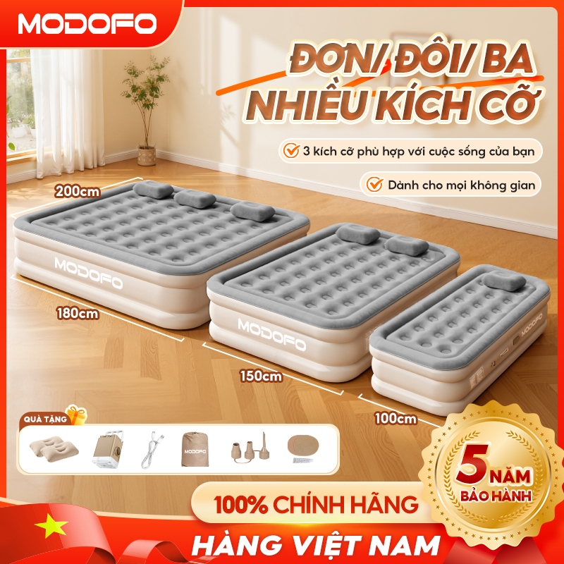 🏆🏆【Quà Máy Bơm Điện+Gối】Nệm Hơi Đệm Hơi Tự Bơm Nệm Hơi Gấp Gọn Giường Bơm Hơi 150cm Dày lên Gửi hai chiếc gối