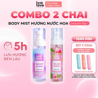[MUA 2 TẶNG 3] Body Mist LuisLove 115gr tặng 3 chai xịt thơm dạng lăn 20ml lưu hương lâu.