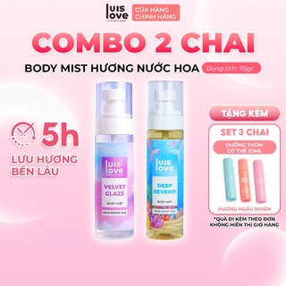 [MUA 2 TẶNG 3] Body Mist LuisLove 115gr tặng 3 chai xịt thơm dạng lăn 20ml lưu hương lâu.