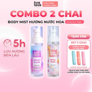 [MUA 2 TẶNG 3] Body Mist LuisLove 115gr tặng 3 chai xịt thơm dạng lăn 20ml lưu hương lâu.