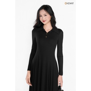 Đầm Nữ 𝐂𝐂𝐇𝐀𝐓 Dáng Xòe Dài Tay Basic Lyly Chất Liệu Thun Mềm Mại Cao Cấp 25VDC2008XT