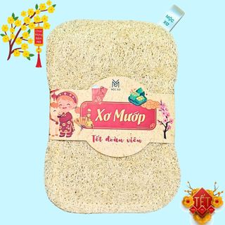 (Mộc Xơ) Miếng Rửa Chén Cỡ Lớn Chữ Nhật - Xơ Mướp - Miếng Chùi Nồi - Miếng Rửa Bát